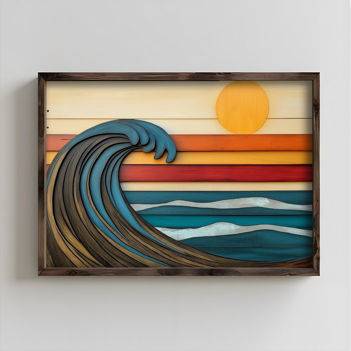 Wallity TUN120-XL Pintura Decorativa en MDF con Marco Multicolor